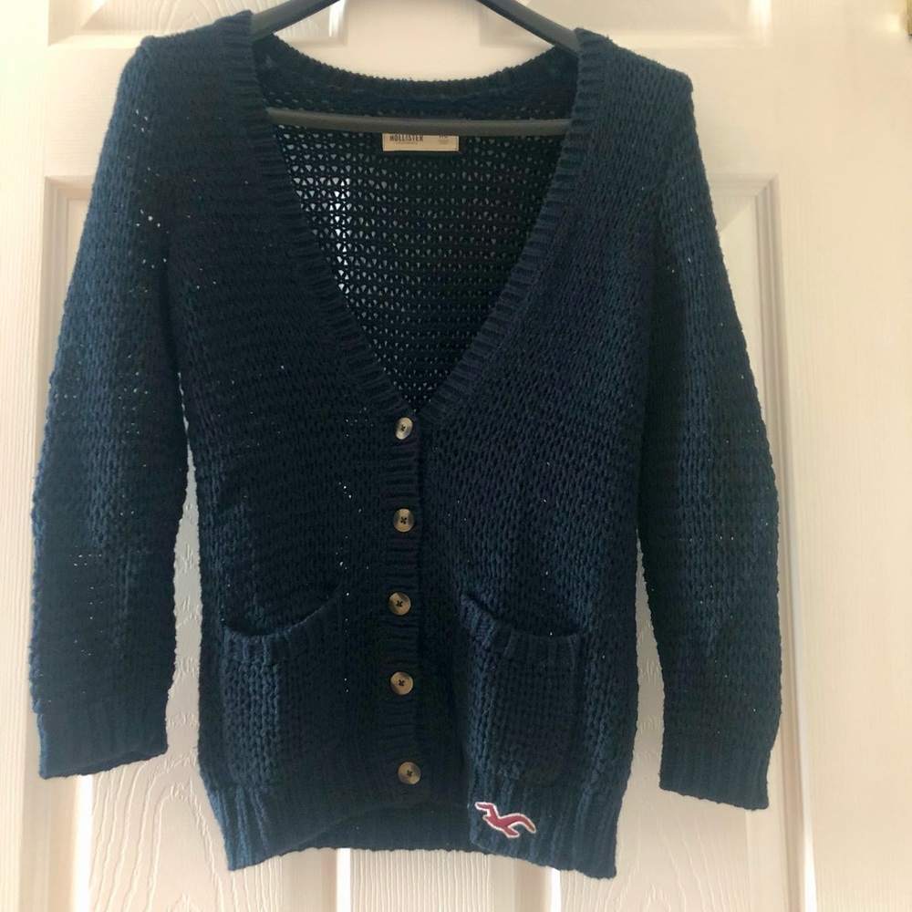Hollister Navy Cardigan Sweater - Size XS
